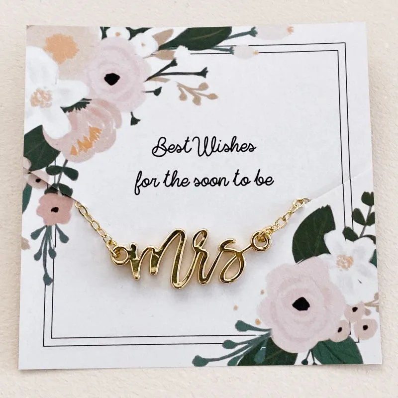18K Gold Mrs Bride to Be Necklace