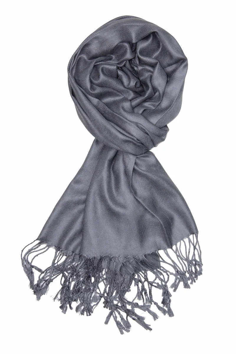 Achillea Dark Grey Pashmina Scarf