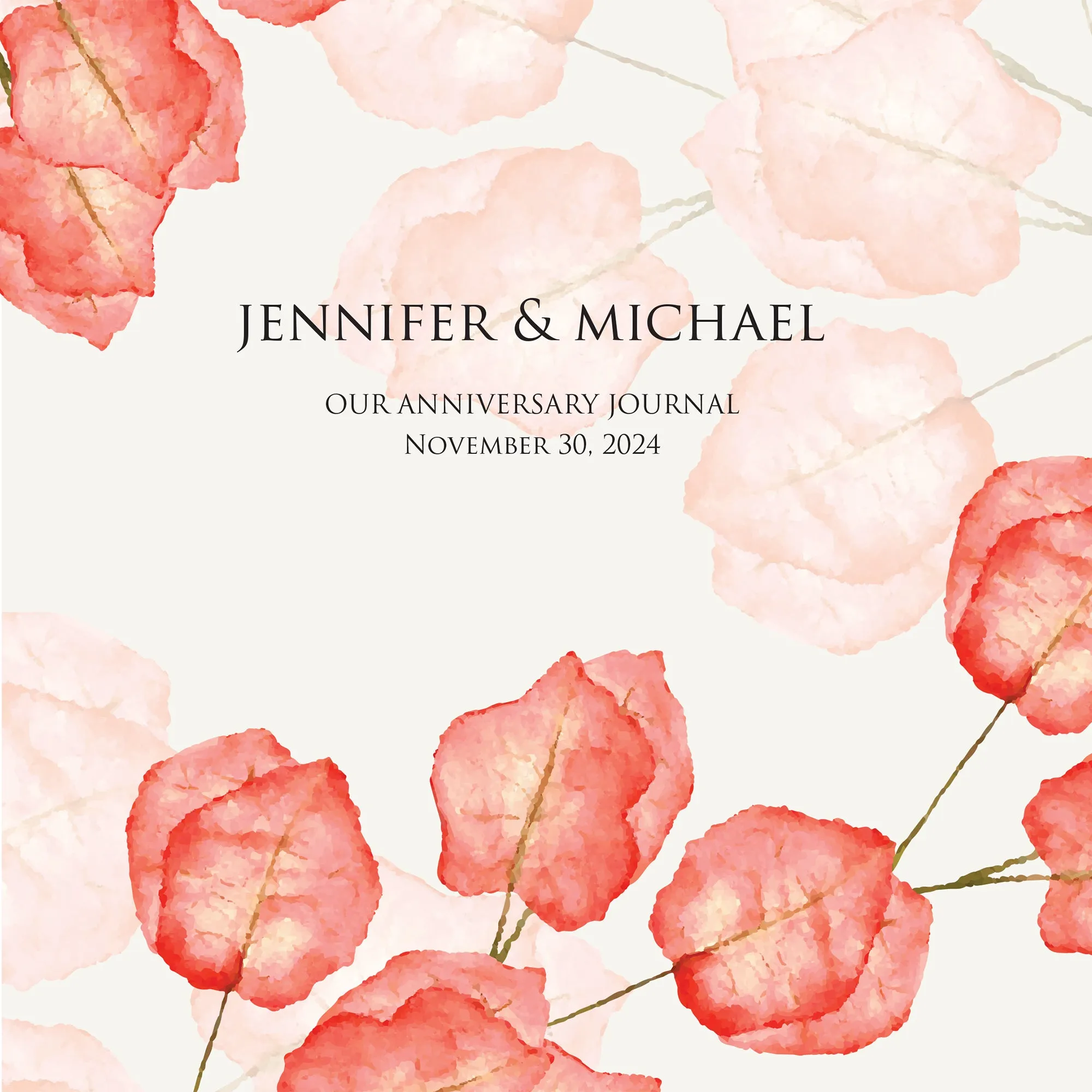 Anniversary Journal | Printed Cover: Bougainvillea | Available Personalized