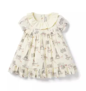Baby Paris Smocked Dress - Jet Ivory Paris