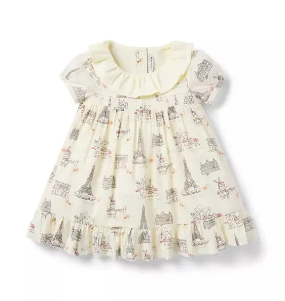Baby Paris Smocked Dress - Jet Ivory Paris