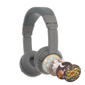 BUDDYPHONES PLAY Plus Wireless Bluetooth Headphones for Kids - Gray Matter