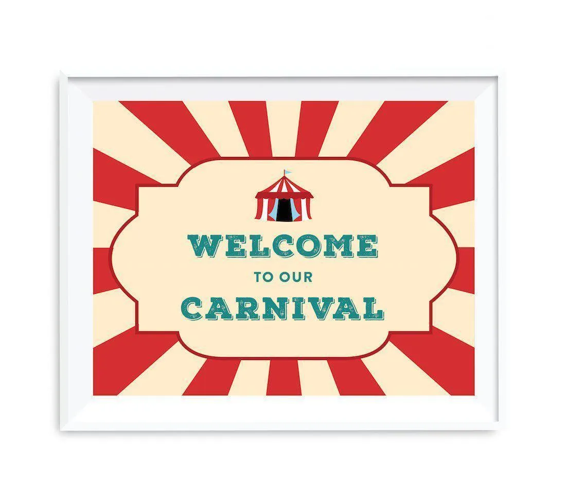 Carnival Circus Birthday Party Signs