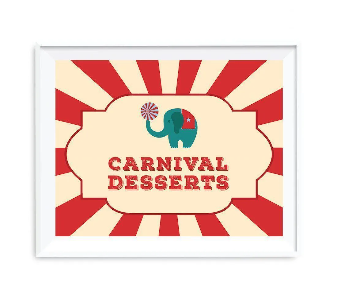 Carnival Circus Birthday Party Signs