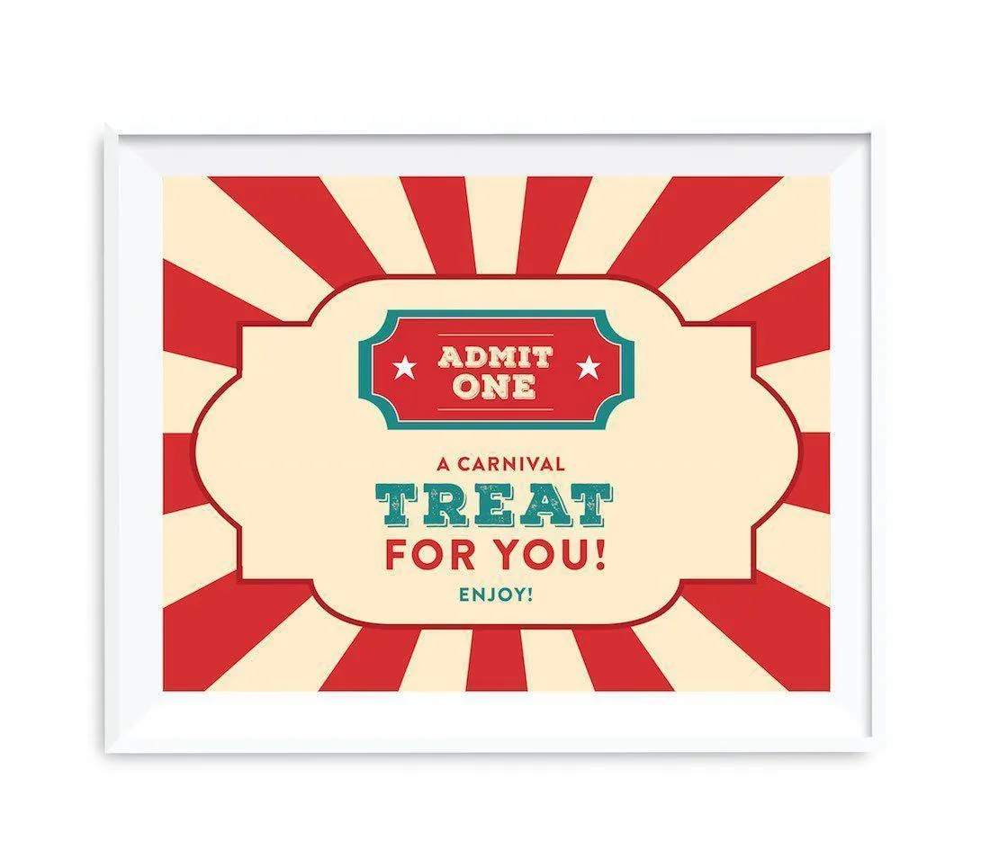 Carnival Circus Birthday Party Signs