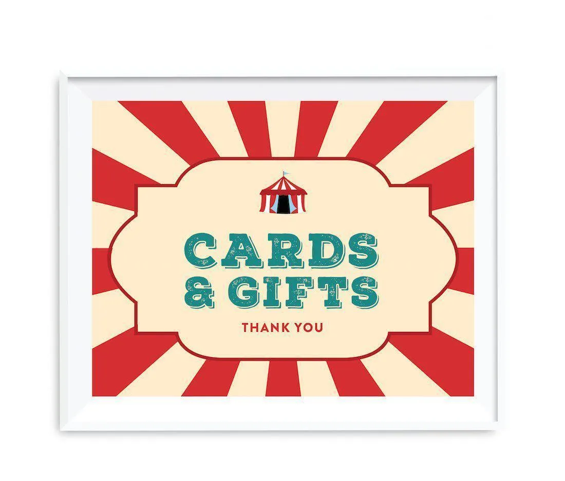 Carnival Circus Birthday Party Signs