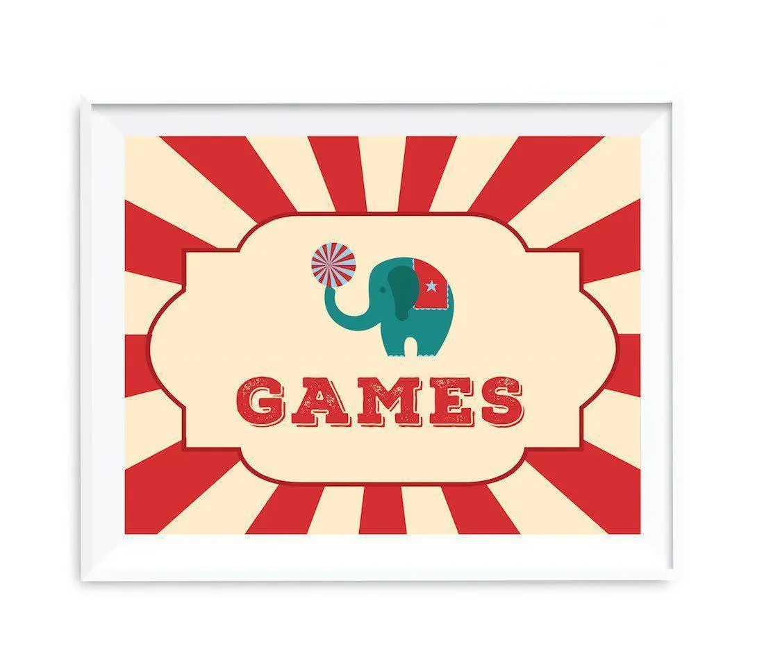 Carnival Circus Birthday Party Signs