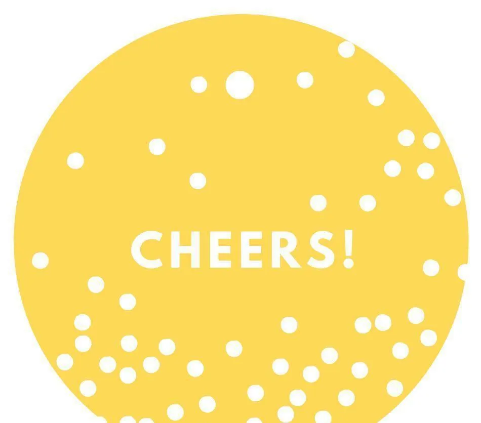 Cheers! Circle Gift Tags, Modern Style