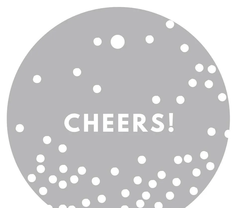 Cheers! Circle Gift Tags, Modern Style