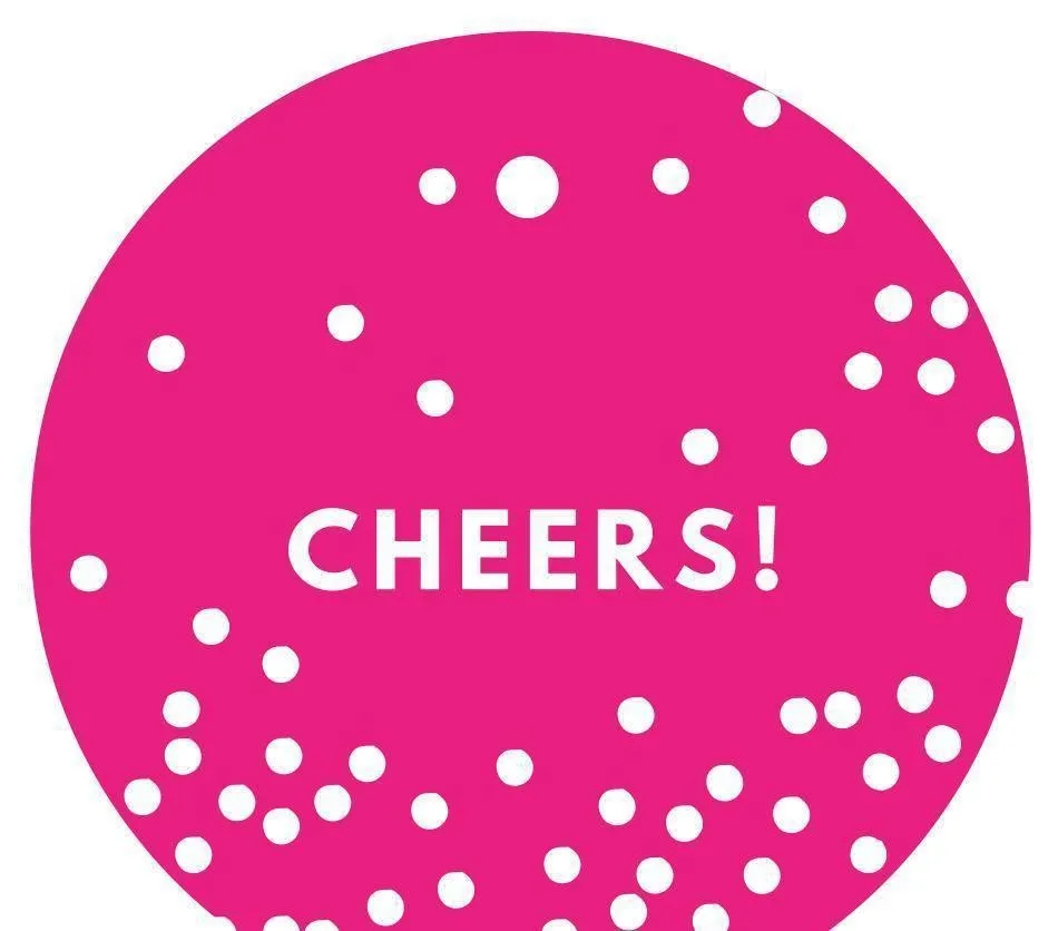 Cheers! Circle Gift Tags, Modern Style