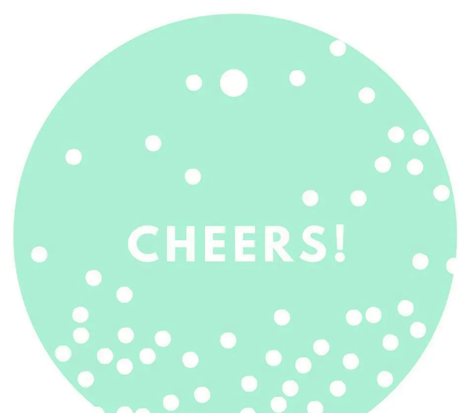 Cheers! Circle Gift Tags, Modern Style