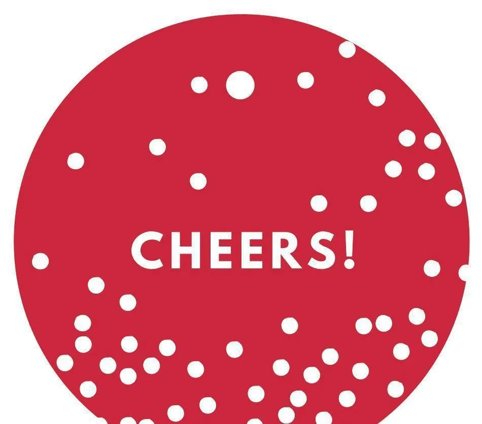 Cheers! Circle Gift Tags, Modern Style