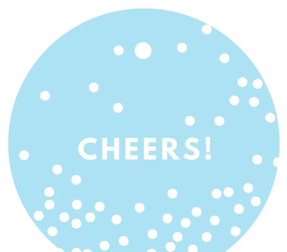 Cheers! Circle Gift Tags, Modern Style