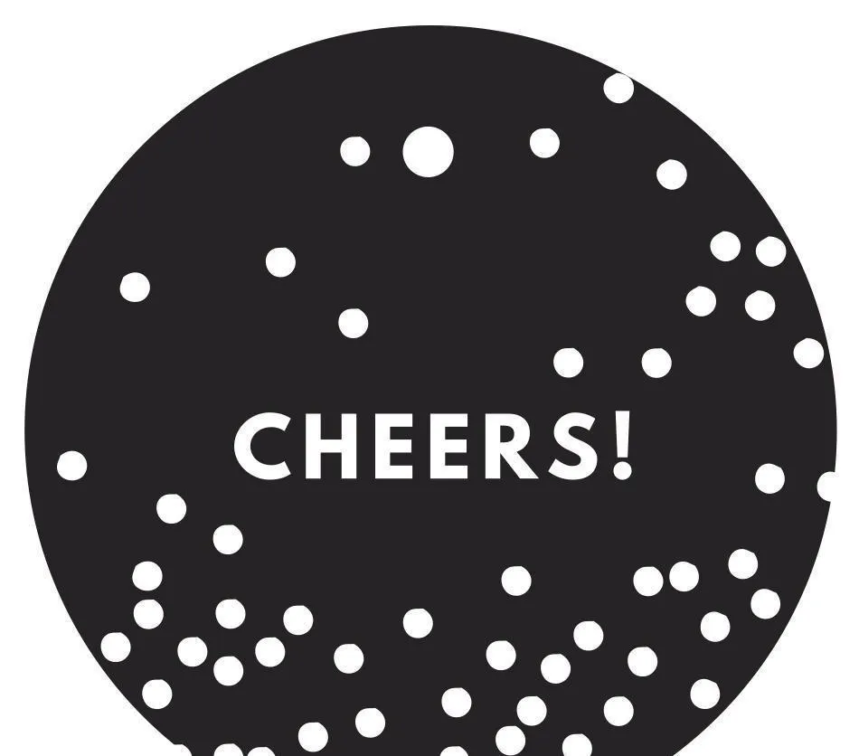 Cheers! Circle Gift Tags, Modern Style