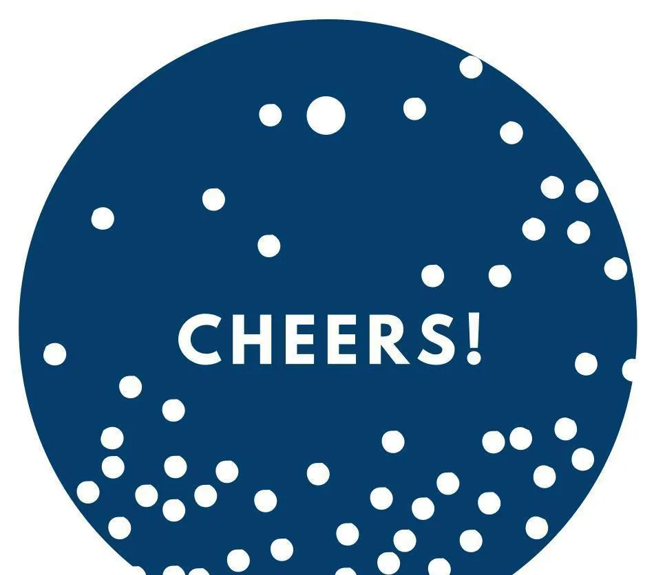 Cheers! Circle Gift Tags, Modern Style
