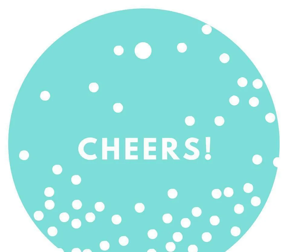 Cheers! Circle Gift Tags, Modern Style