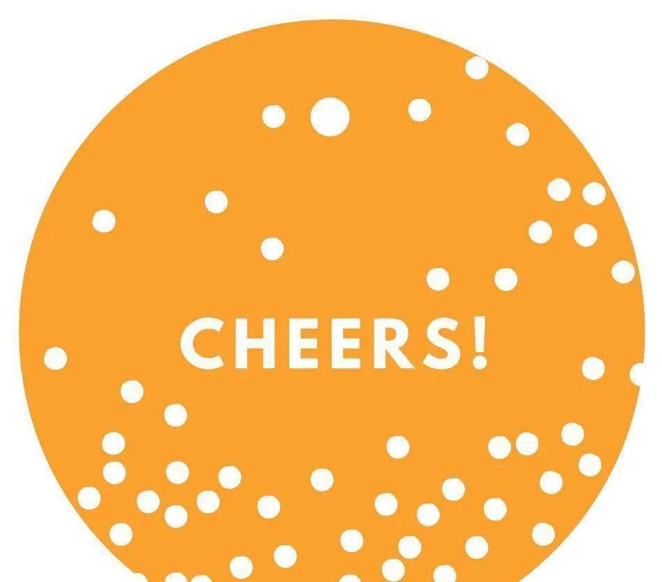Cheers! Circle Gift Tags, Modern Style