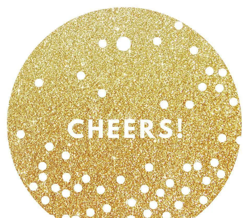 Cheers! Circle Gift Tags, Modern Style