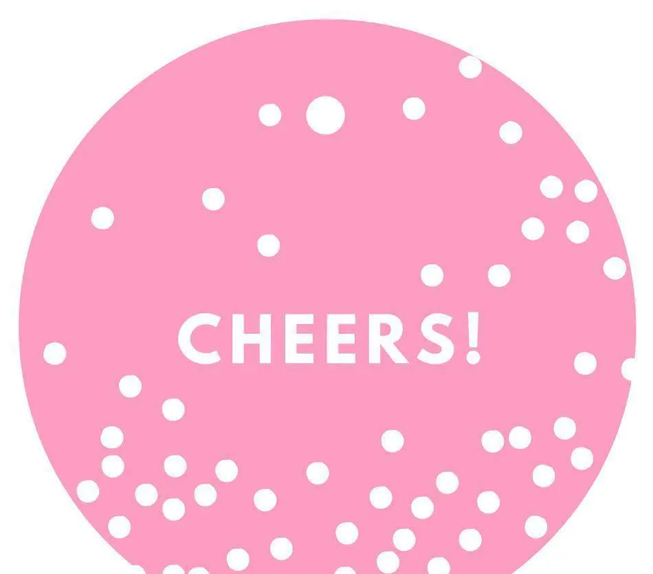 Cheers! Circle Gift Tags, Modern Style