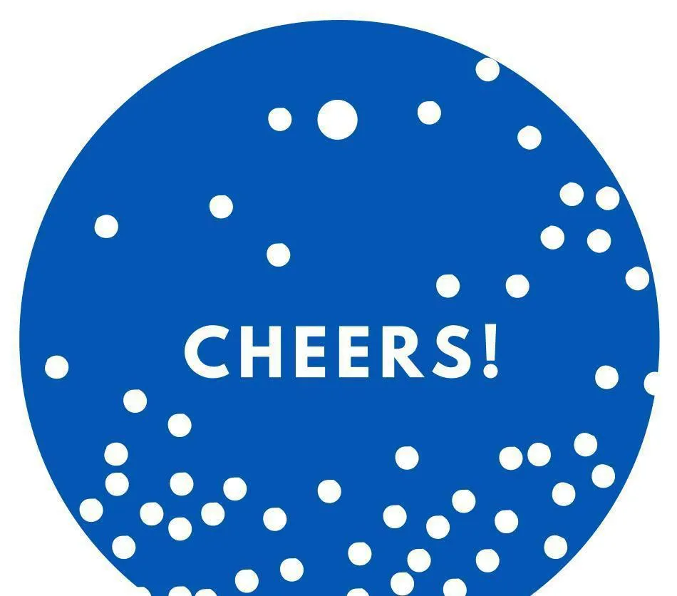 Cheers! Circle Gift Tags, Modern Style