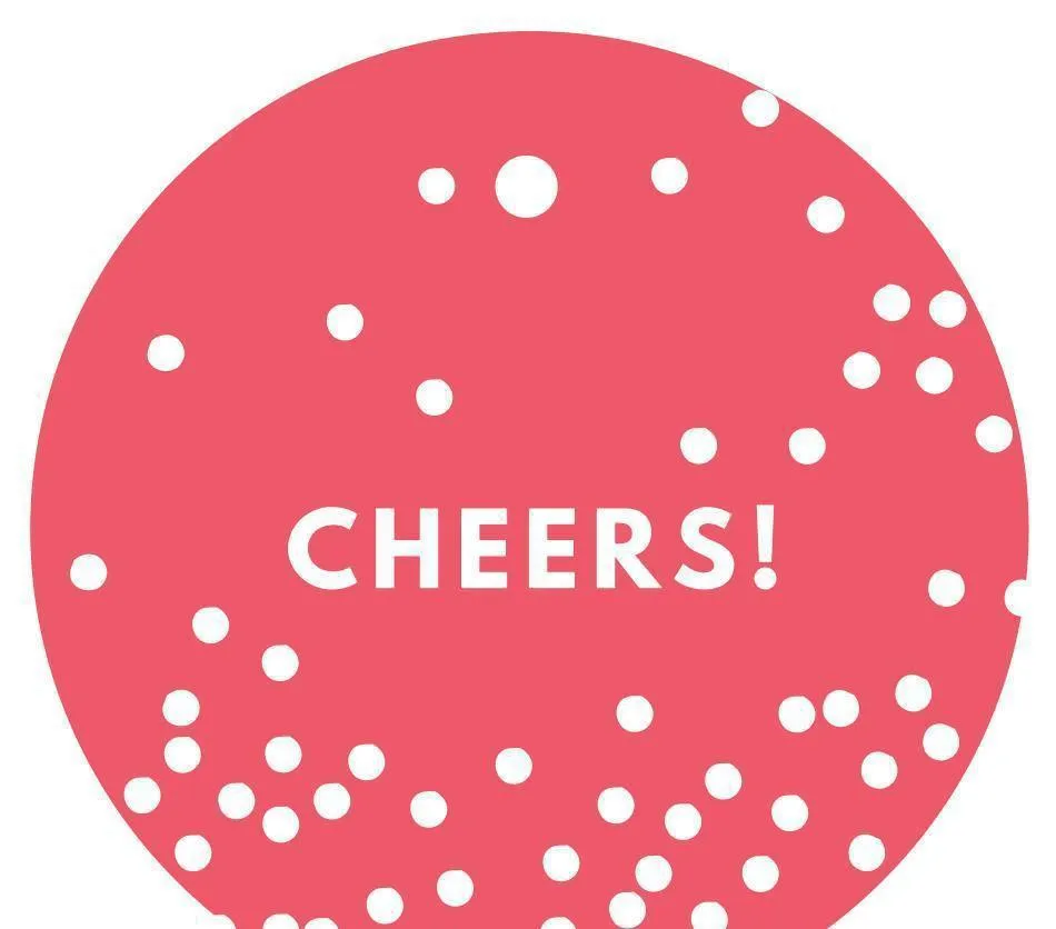 Cheers! Circle Gift Tags, Modern Style