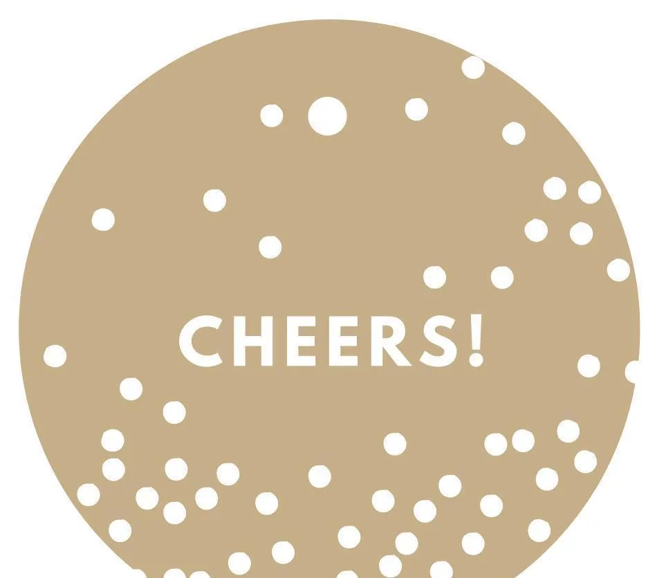 Cheers! Circle Gift Tags, Modern Style