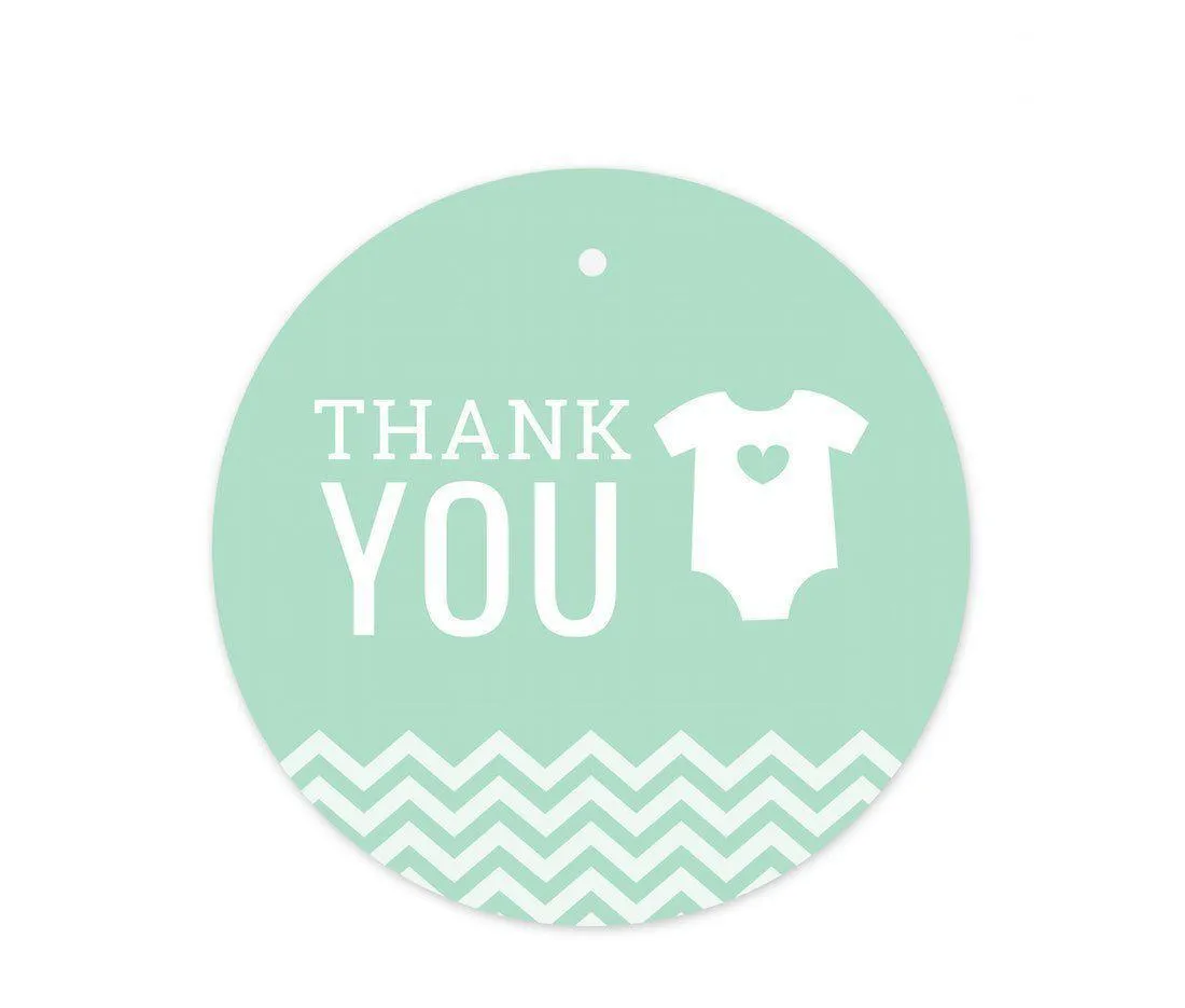 Chevron Baby Shower Round Circle Gift Tags