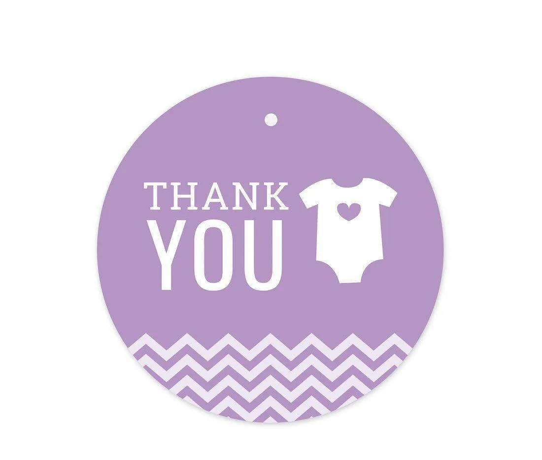 Chevron Baby Shower Round Circle Gift Tags