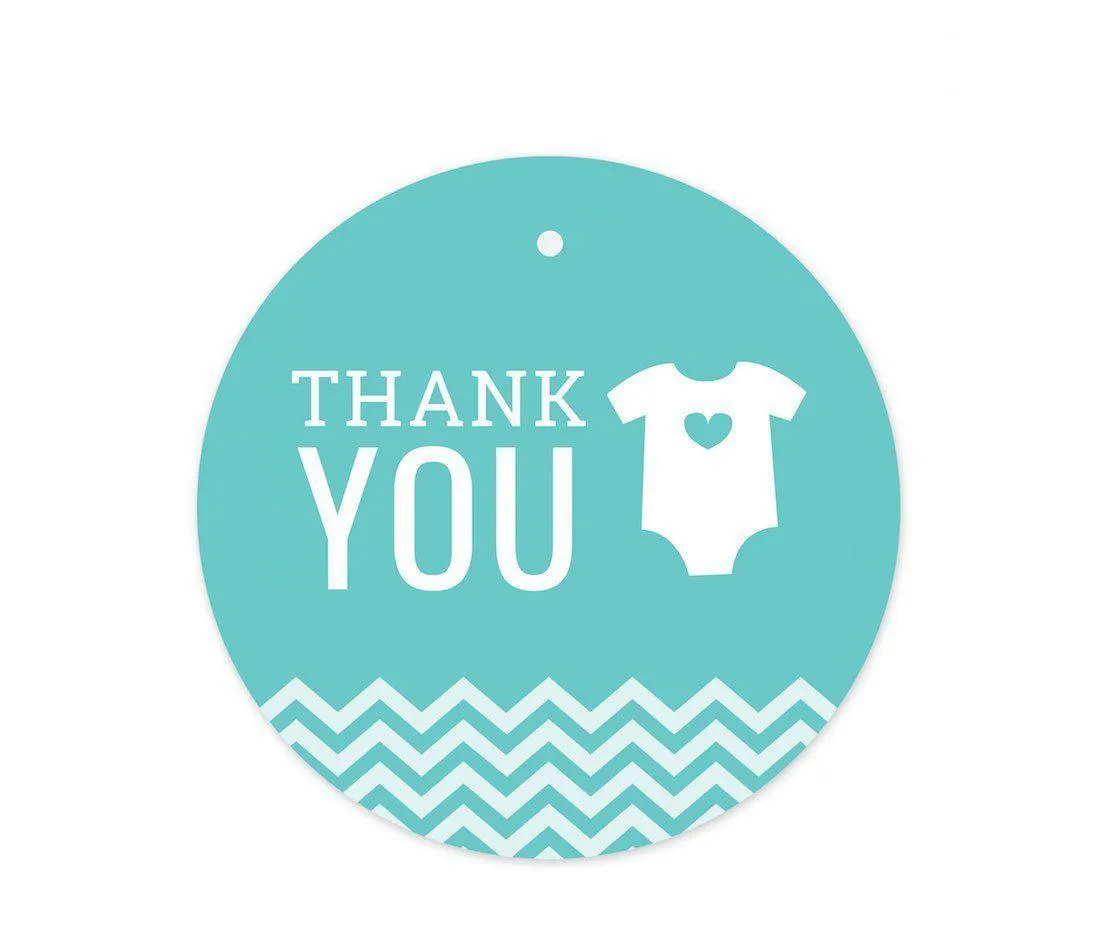 Chevron Baby Shower Round Circle Gift Tags