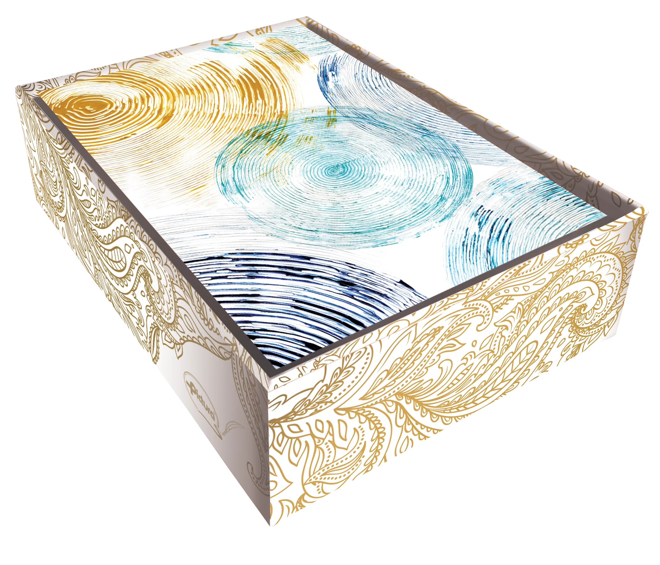 Circle Blues Blank Boxed Notes