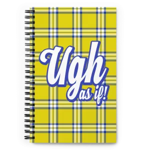 Clueless Yellow Plaid Spiral Notebook