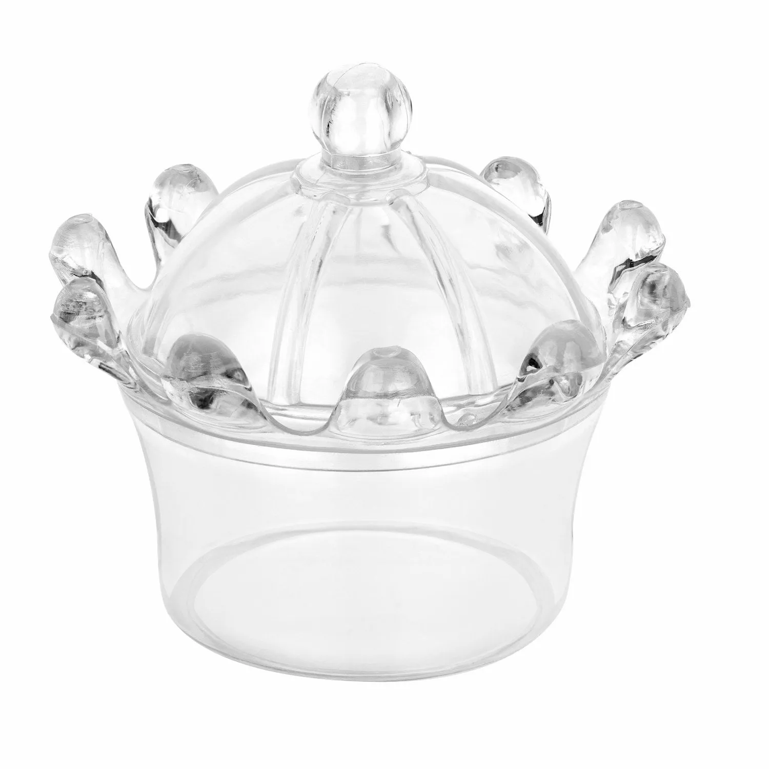 Crown Shaped Acrylic Candy Boxes 16 Pack 2.95"x2.75"