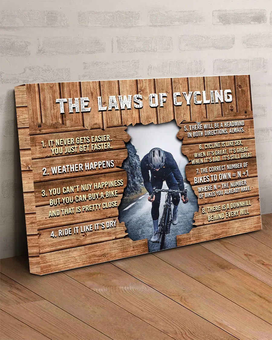 Customized Image Canvas- The Laws Of Cycling