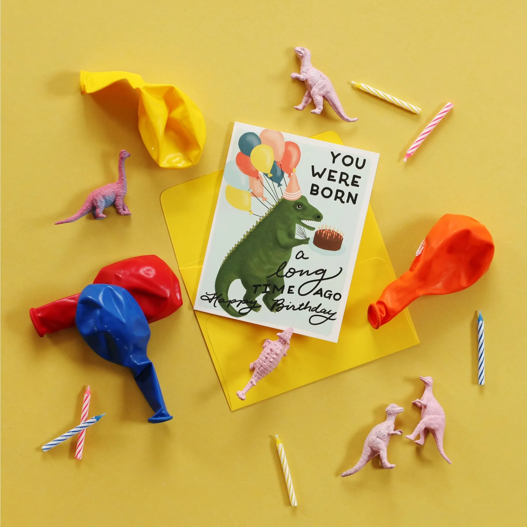 Dino Birthday :: You Were Born a Long Time Ago - Greeting Card