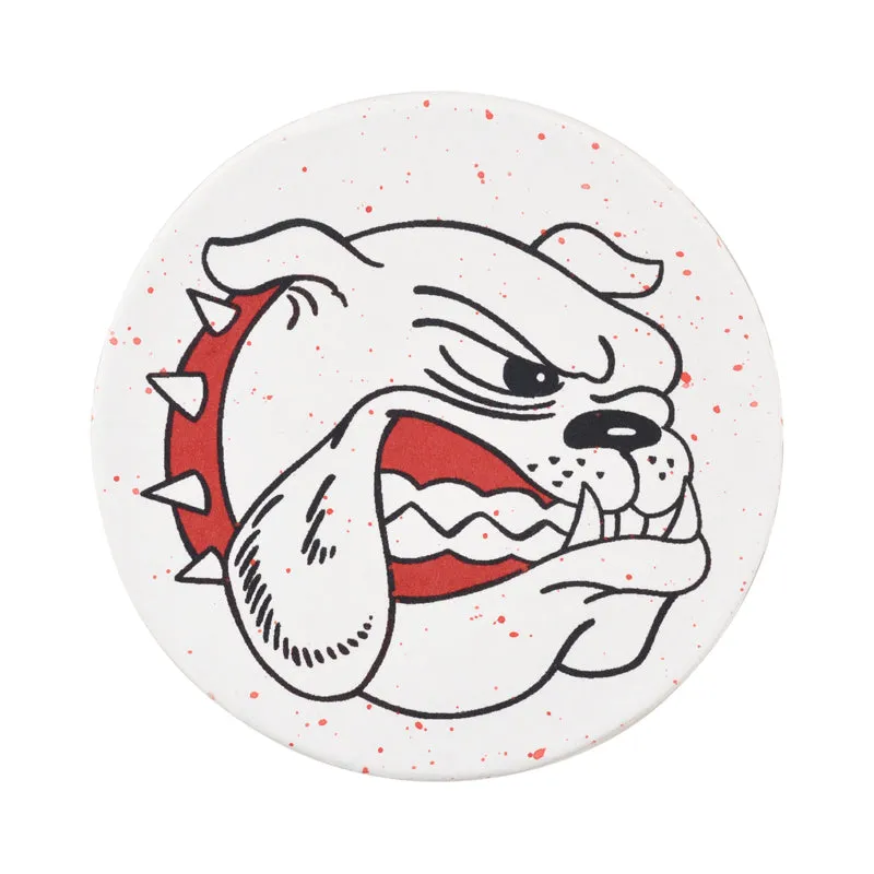 Gift Boxes-Red And Black Bulldog Mascot-Paper Mache-Round-X-Small-Quantity 1