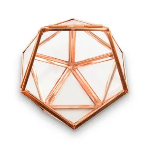 Glass Geometric Copper Wedding Ring Jewelry Box