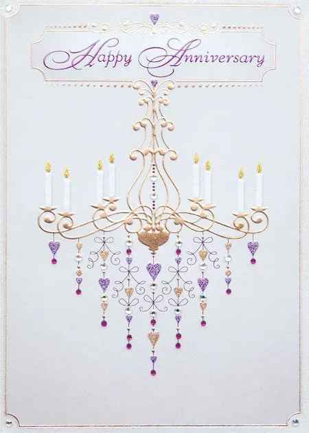 GREETING CARD - ANNIVERSARY - DD -  CHANDELIER