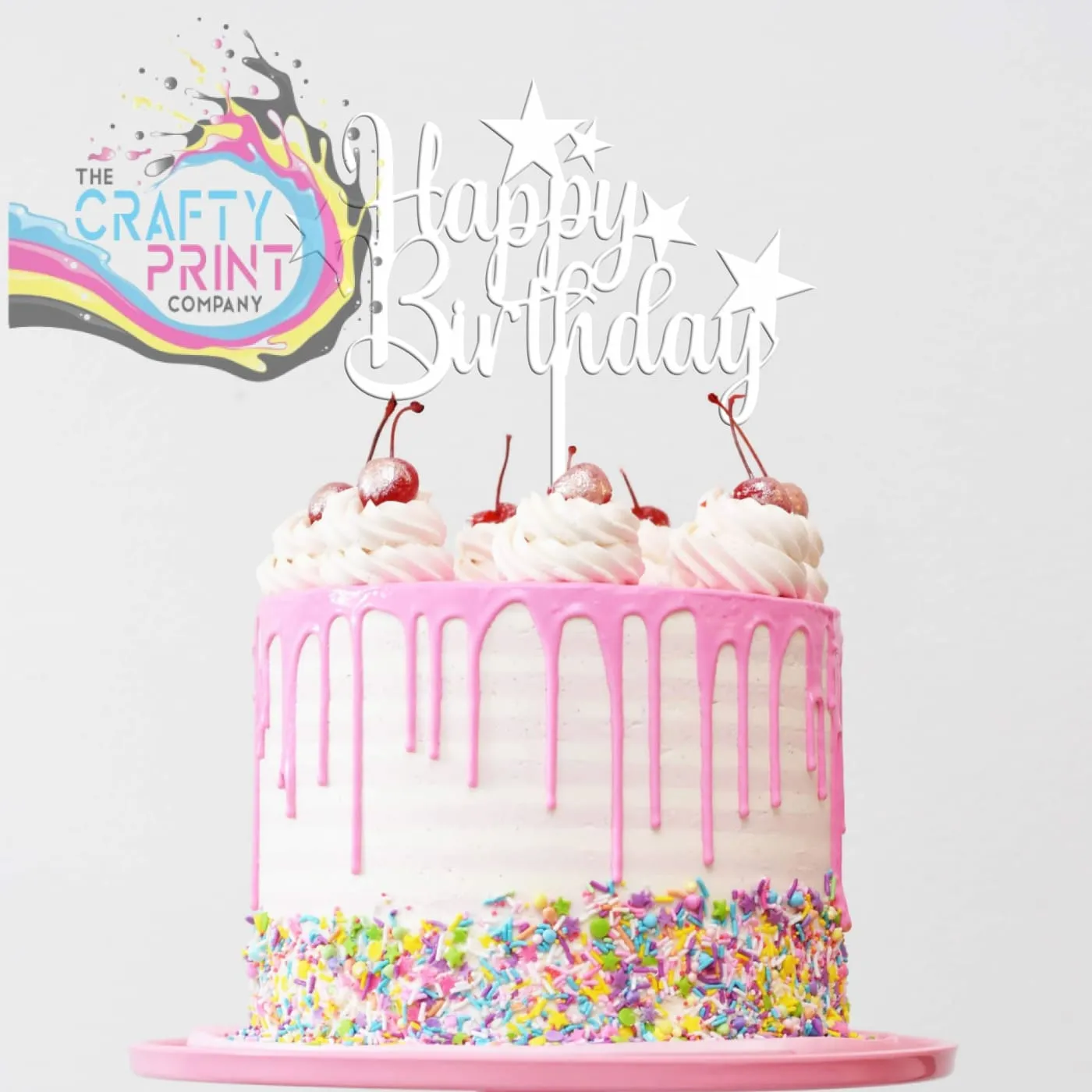 Happy Birthday Acrylic Cake Topper