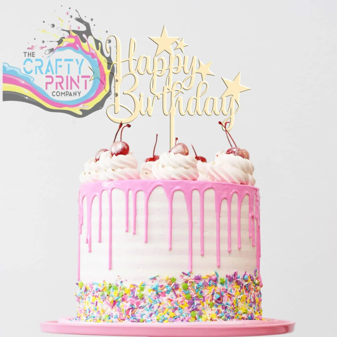 Happy Birthday Acrylic Cake Topper
