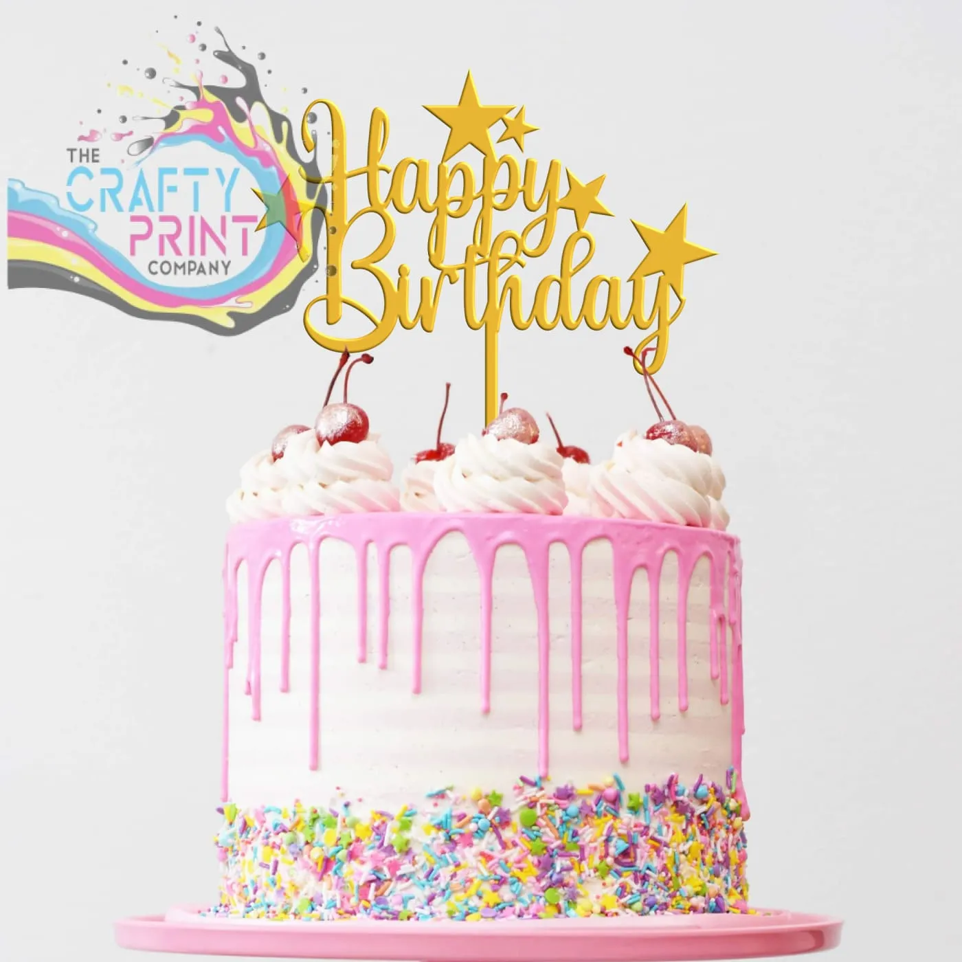 Happy Birthday Acrylic Cake Topper