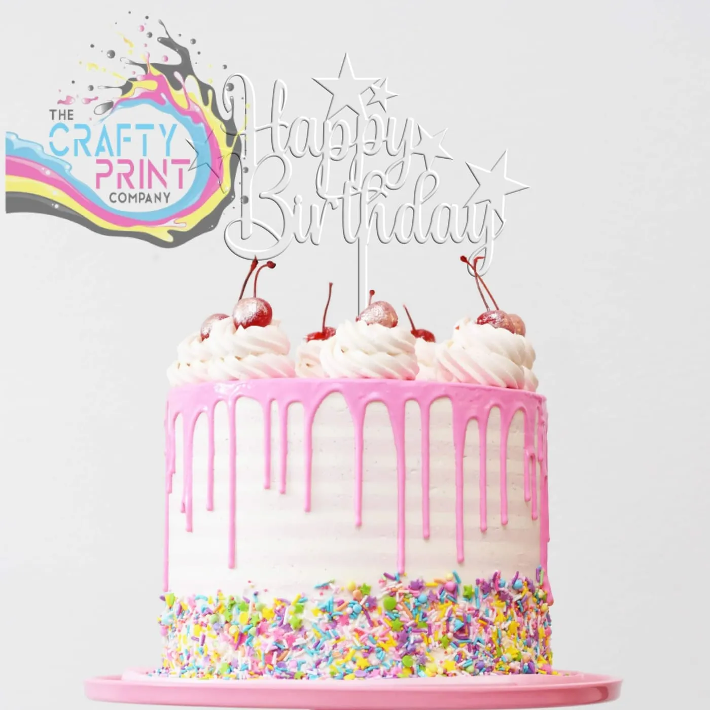 Happy Birthday Acrylic Cake Topper