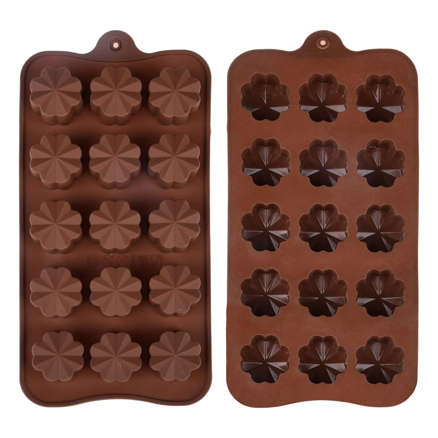 Heart Home Chocolate Mould | Silicone Cookies Mould Cake | Chocolate Cookies Tray | Flower Chocolate Mould Tray | Non-Stick Cookies Moulds | Candy Mold Tray | Brown