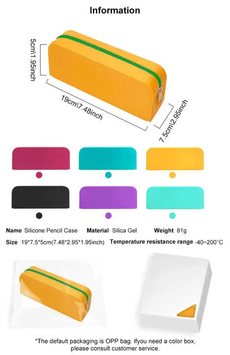 Hot Selling Unique Soft Custom Silicone-حافظة أقلام مدرسية