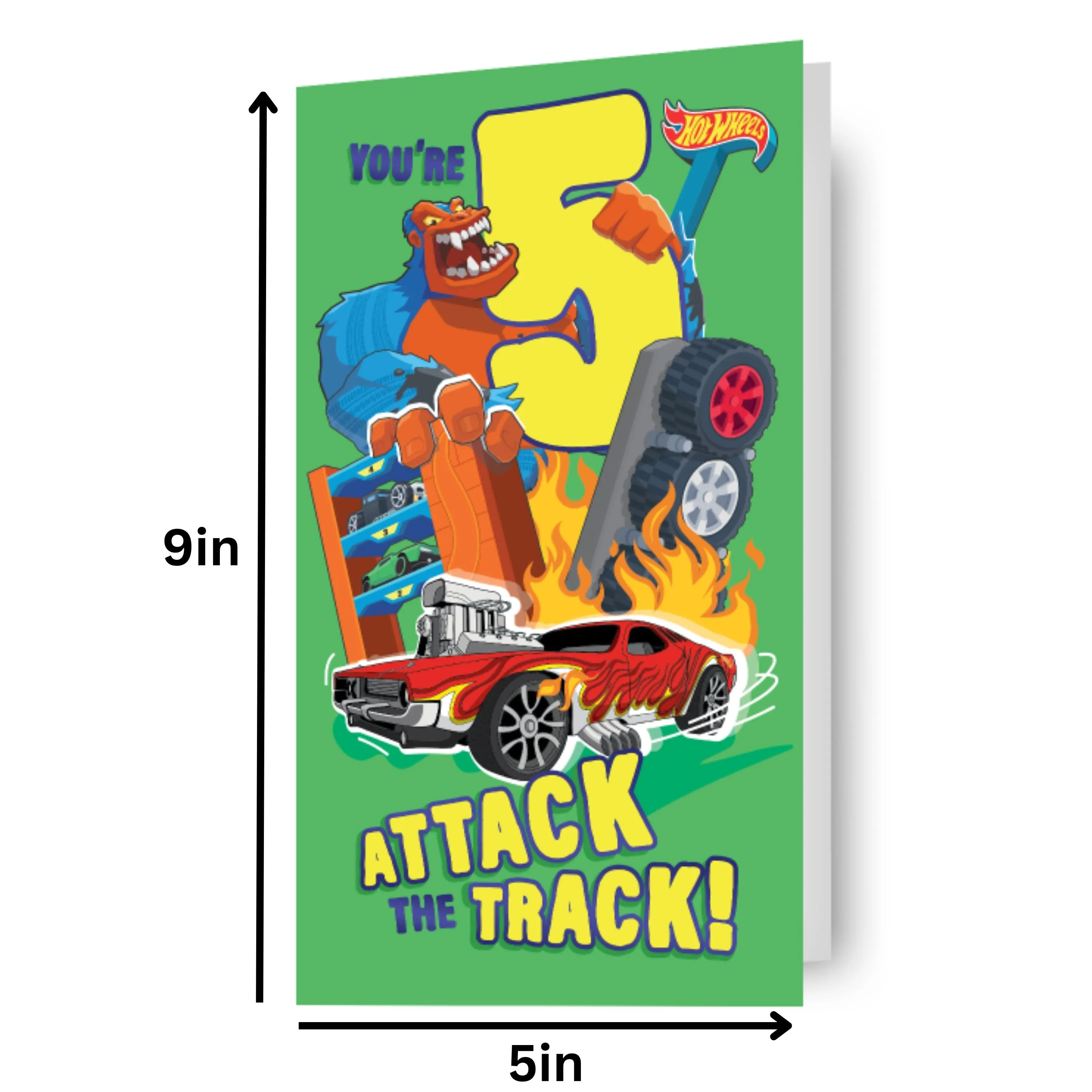 Hot Wheels Age 5 Birthday Card
