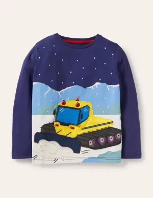Lift-the-flap Arctic T-shirt-Starboard Blue Snow Plough