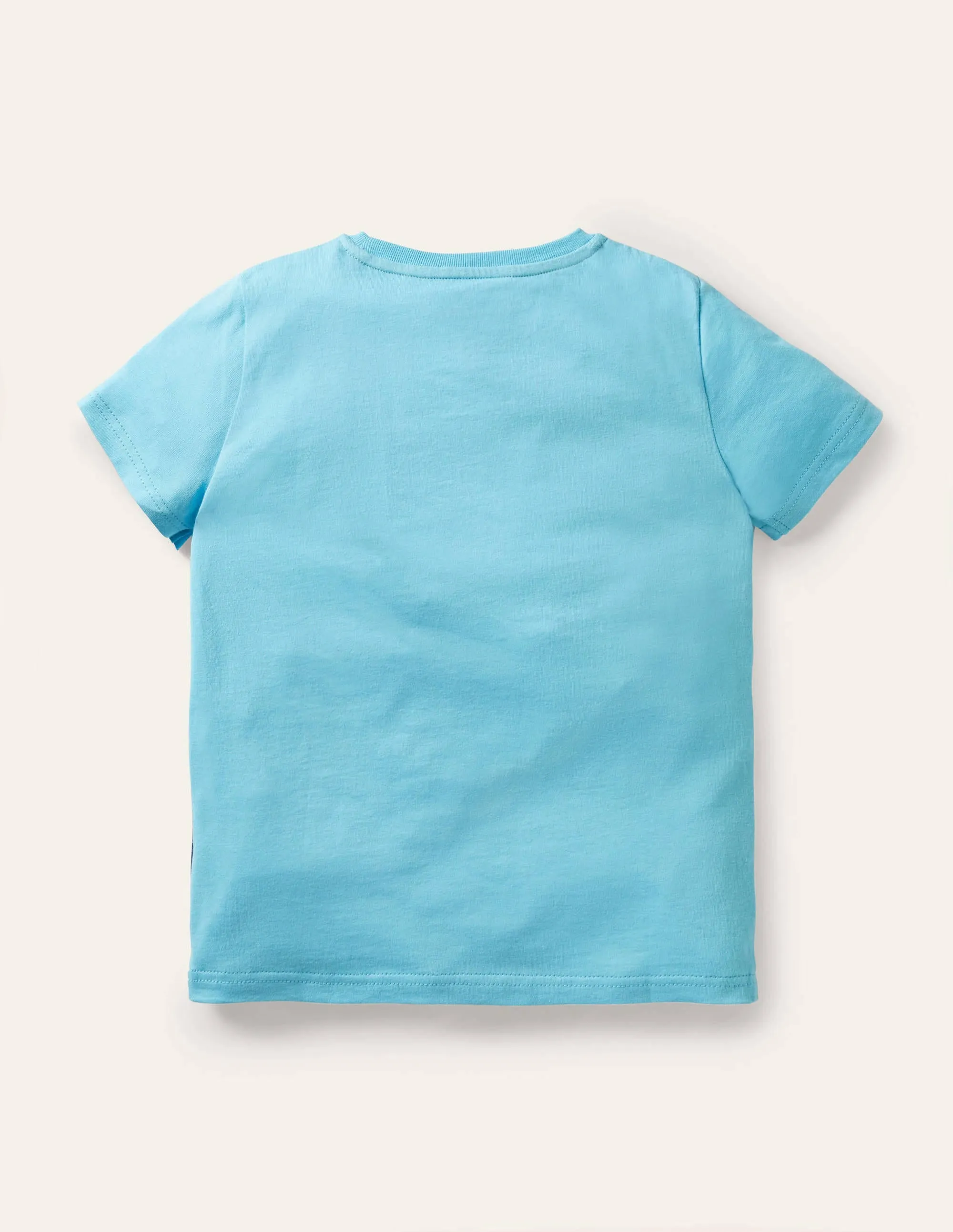 Lift-the-flap Beach T-shirt-Aqua Blue Pirate Ship
