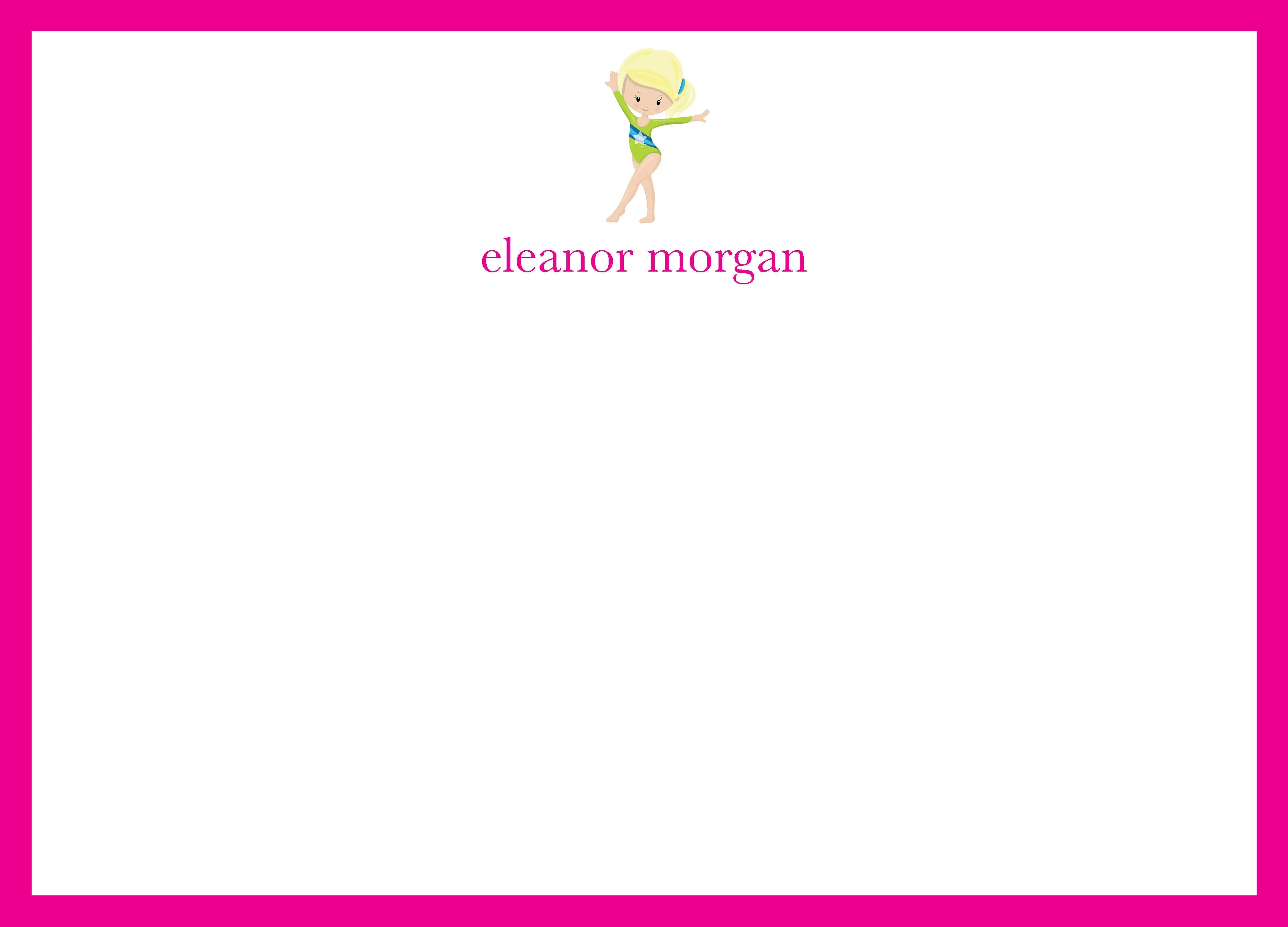 Little Gymnast Personalized Note Cards