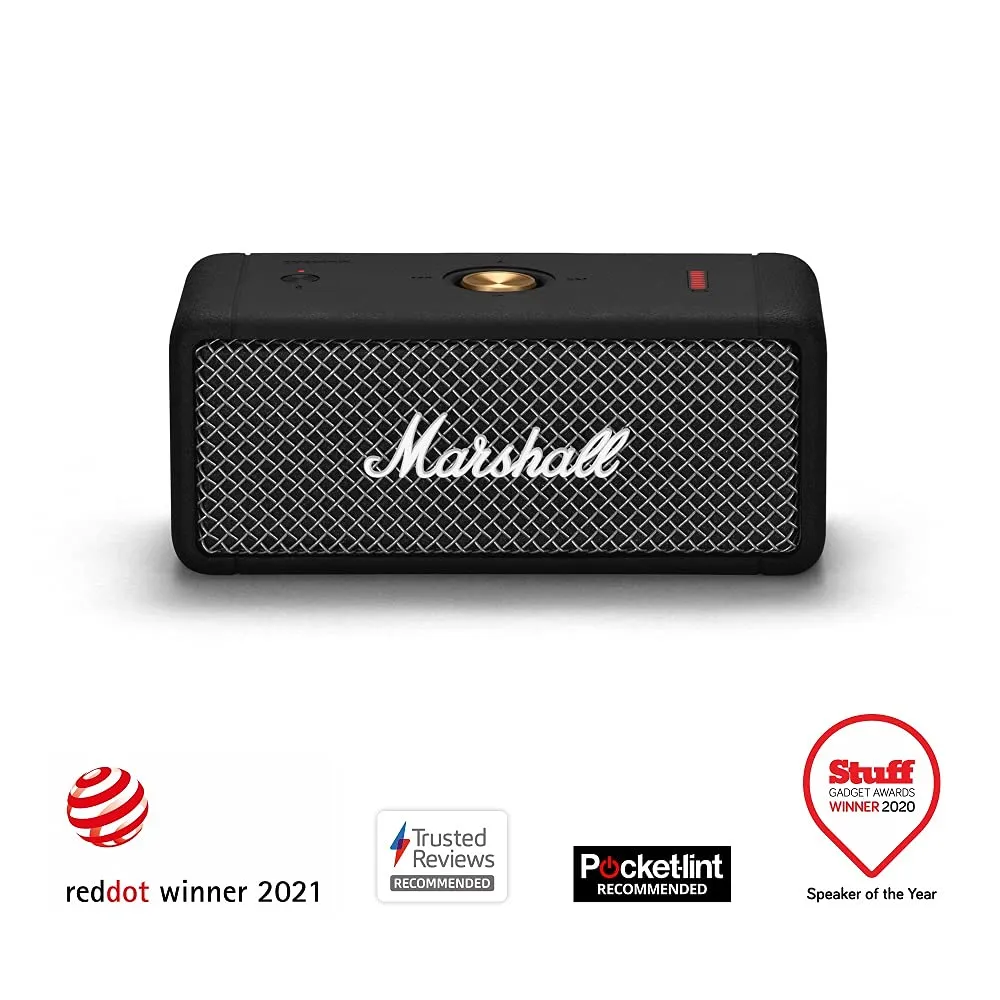 Marshall Emberton 20 Watt Wireless Bluetooth Portable Speaker (Black)