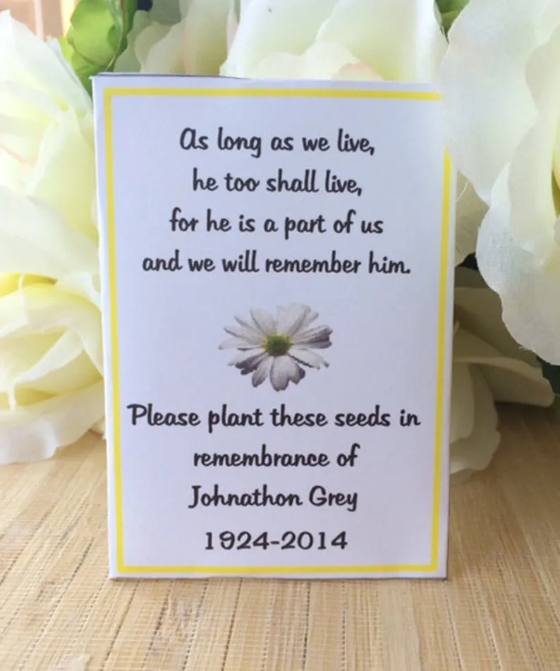 memorial seed packets favors gift