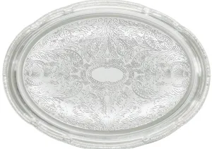 Oval Chrome Serving Tray 18x13"